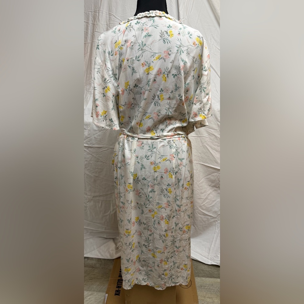 LOFT White Floral Midi Dress - Picture 3 of 9